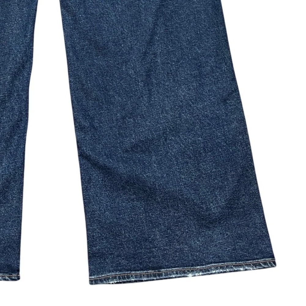 American Eagle Jeans Womens 14 34x35 Dark Wash 5 Pocket Wide Leg Stretch Flare - Picture 8 of 16